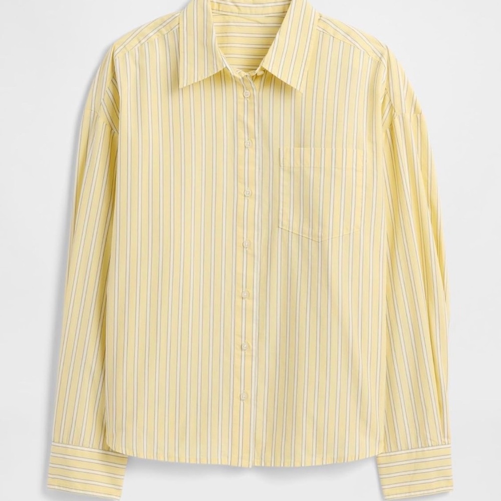 Gap Yellow Striped Button-Down Shirt - image 1